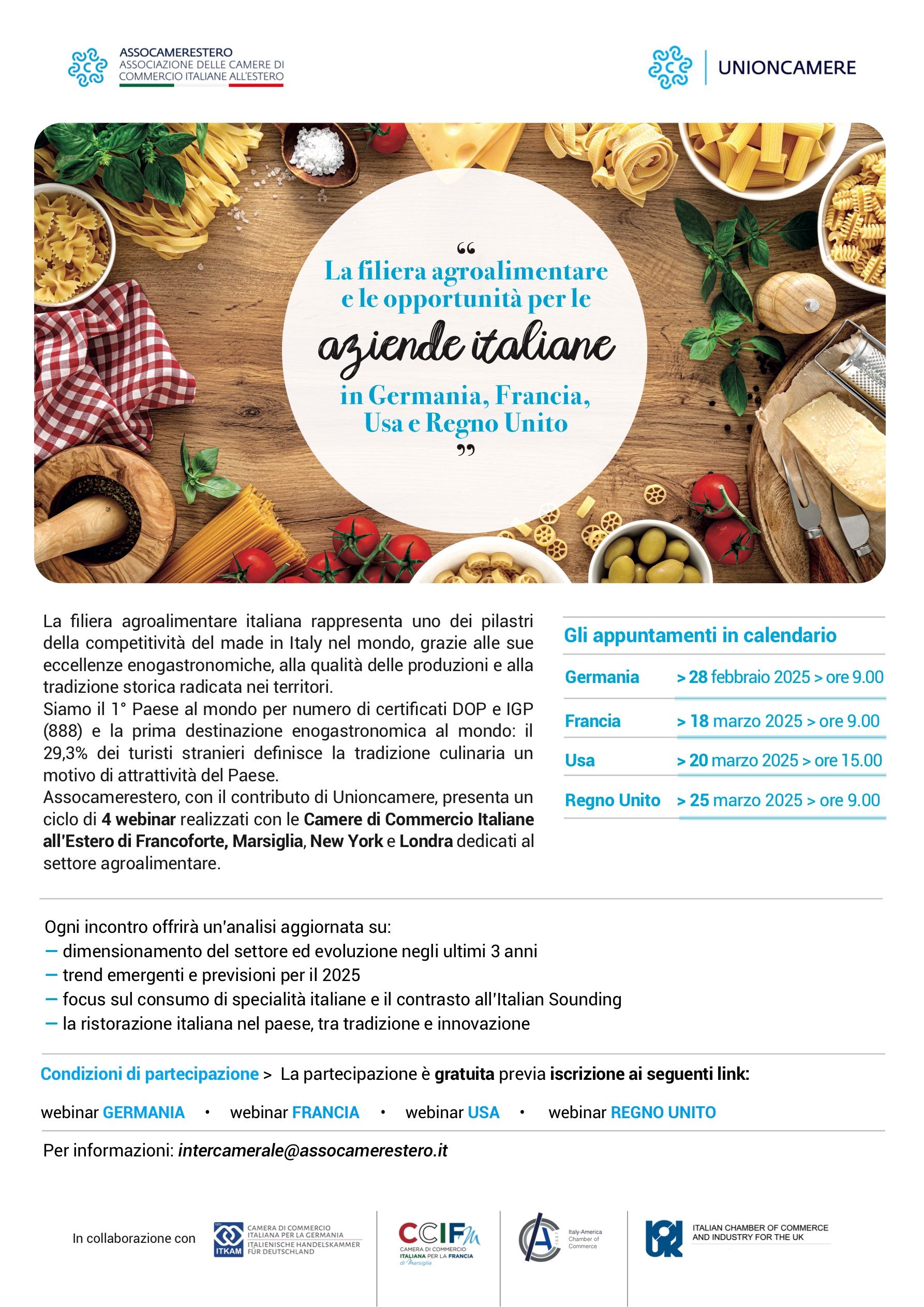 WEBINAR AGROALIMENTARE GRATUITI GERMANIA, FRANCIA, REGNO UNITO E USA | PromoSienArezzo